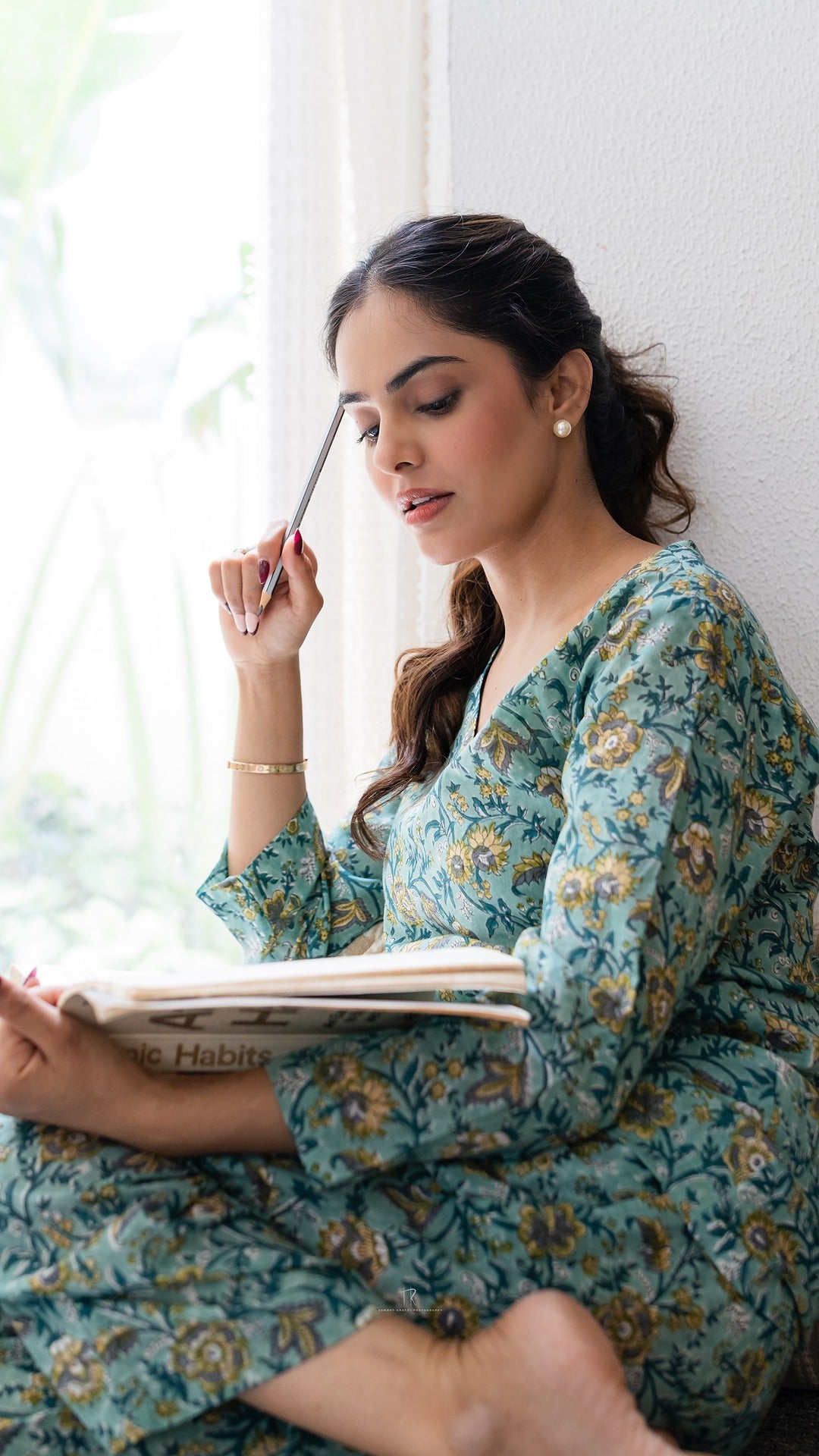 Sage Serenity Green Floral Hand Block Printed Cotton Coord Set