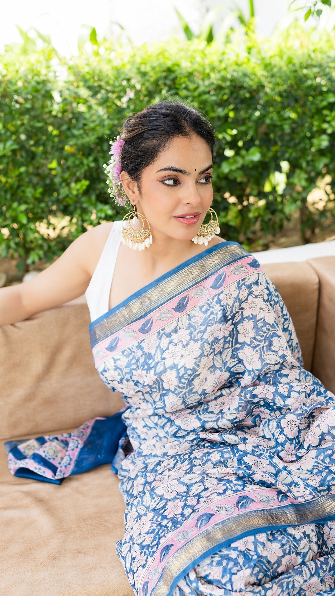 Neel Kamal Cotton and Silk Chanderi Hand block Print Saree